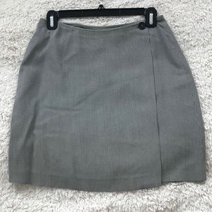 DKNY Black & White Small Check Wrap Skirt